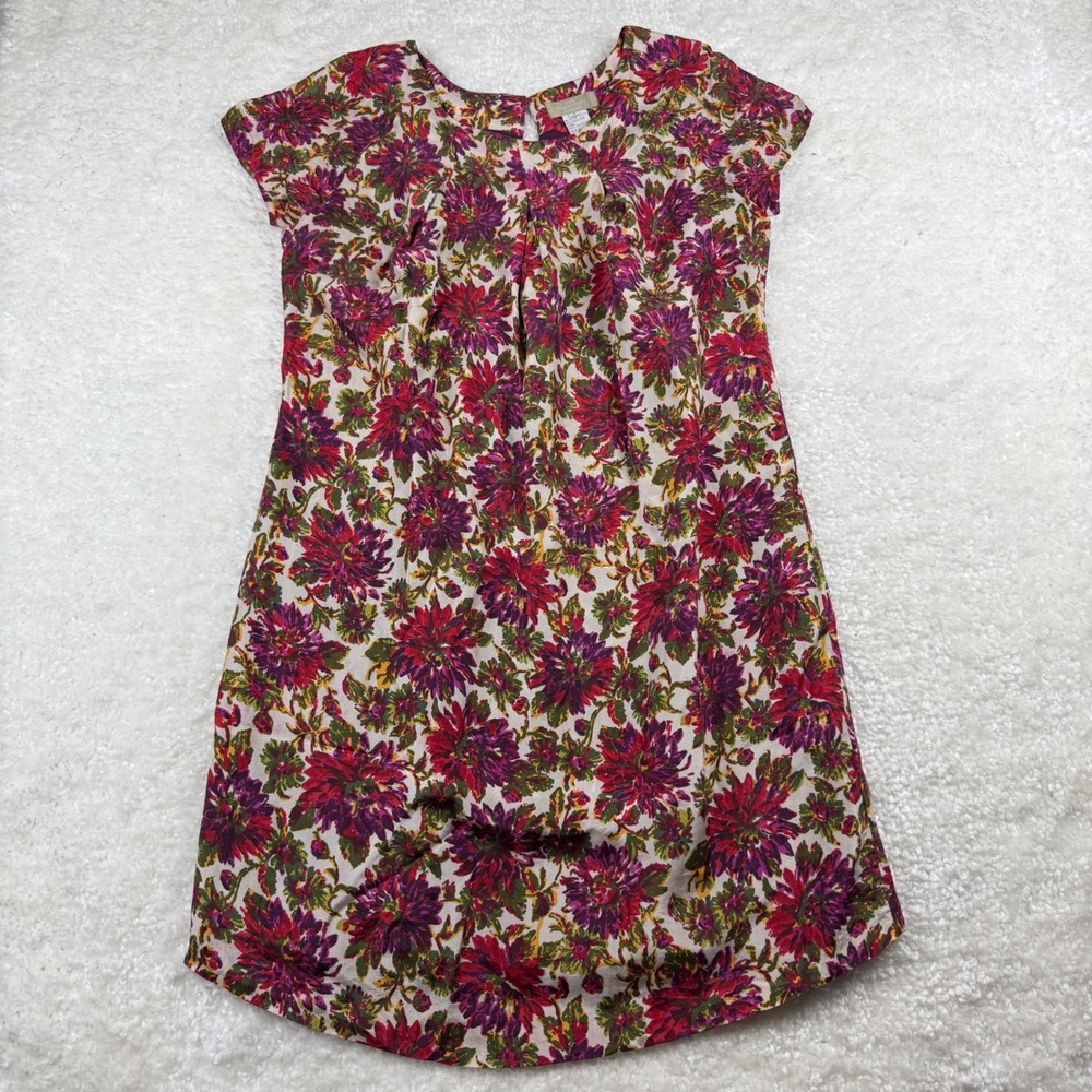 The Territory Ahead Shift Dress Women 8 Multicolor Floral 100% Silk Cap Sleeve